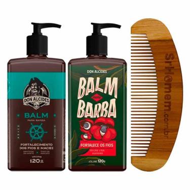 Imagem de Kit 2x Balm Barba Calico Guaraná e Pente Curvo Don Alcides
