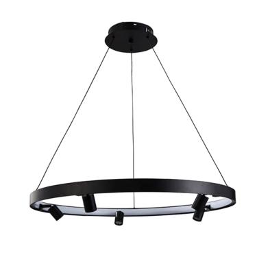 Imagem de Pendente Lilla Redondo Alumínio Preto 80cm Led 52W 3000K
