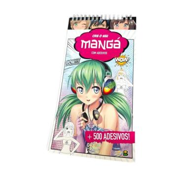 Imagem de Crie Seu Manga Com Adesivos Espiral Álbum Figurinhas Montar