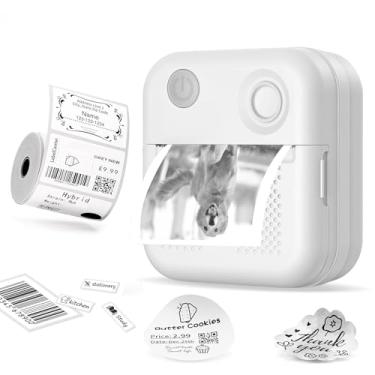 Imagem de Impressora térmica portátil sem fio, máquina de fazer etiquetas Bluetooth com 2 rolos de etiqueta, compatível com etiquetas de 12 a 50 mm, aplicativo profissional com vários modelos e ícones, clarit