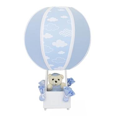Imagem de Abajur Balãozinho Urso Nuvem Chevron Azul