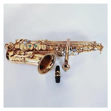 Imagem de Instrumentos musicais de saxofone alto E Flat Sax de grau profissional dourado com estojo e acessórios