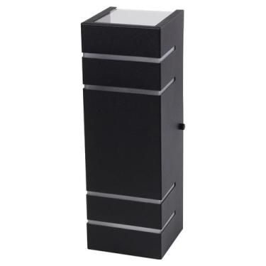 Imagem de Arandela Retangular 4 Frisos Externa Interna Muro Parede Alumínio Pret