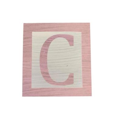 Imagem de Cubo Branco Letra Rosa Bebê com Aplique Festa Chá de Bebê Decoração 8x