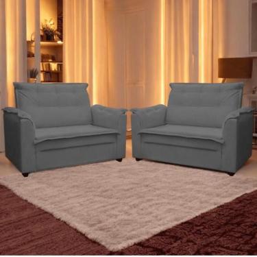 Imagem de Kit 02 Sofás 2 Lugares Namoradeira Marrocos 1,40m Sala de TV Estar Rec