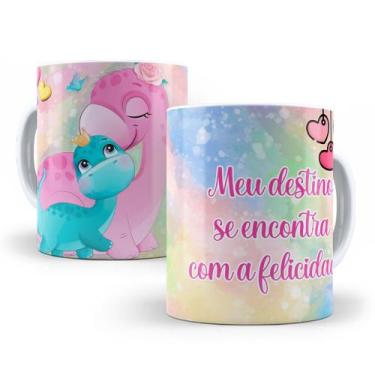 Imagem de Caneca de Cerâmica 325ml Dinossauro Motivacional - Mecolour
