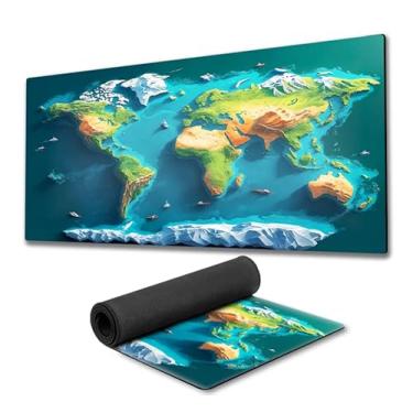 Imagem de Mouse Pad Mapa Mundi Premium fundo de borracha 90x40cm 80x30cm 900x400 800x300 speed mousepad 90x40 80x30 (80x30)
