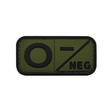 Imagem de Ysmzzmsy 1 Patch de moral PVC tipo sanguíneo – Adesivo de moral divertido, tático, militar, muito adequado para seu equipamento militar tático, mochila, chapéu, colete (5 x 2,5 cm (verde O-)