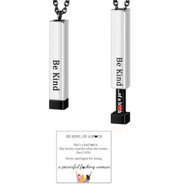 Imagem de VLIEGEN Be Kind Of A B, pingente de tubos quadrados com mensagem oculta, pulseira de aço inoxidável, amizade para melhores amigas, irmãs, irmandades, joias de presente inspiradoras para mulheres e