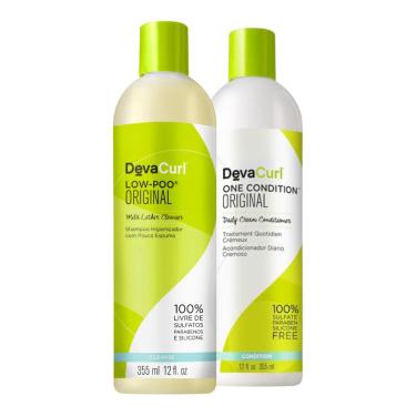 Imagem de Kit Deva Curl Shampoo Low-Poo 355ml, Condicionador One Condition 355ml