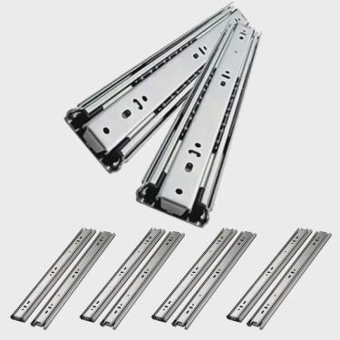 Imagem de 04 Pares Corrediça Gaveta Trilho Telescópico 40 cm para 35kg - Openfield