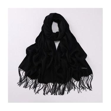 Imagem de Cachecol Liso Unissex Lenço Feminino e Masculino com Franja - JWH-2428