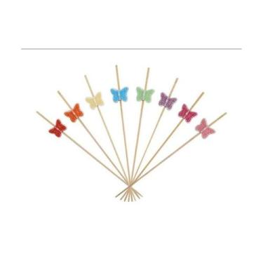 Imagem de Espetinho Palito Borboleta 12 Cm Petisco Festa Decorar 850un - Kuni