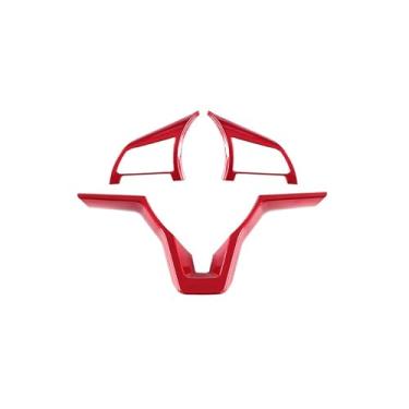 Imagem de MAXDOOL Capa de volante vermelha com acabamento de moldura de lantejoulas para Nissan Rogue Altima Sentra Kicks Leaf Versa Acessórios interiores (vermelho)