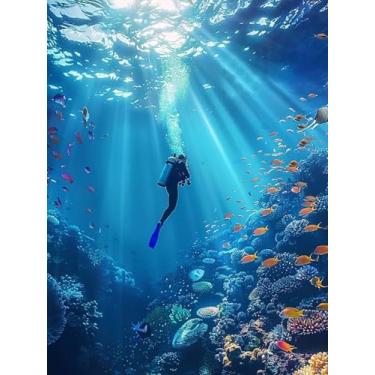 Imagem de Peculiar Mergulho 5D DIY Kits de Pintura de Diamantes Campanhas de Broca Completa Kits de Pintura de Diamante Arte Pintura de Diamante Artesanato para Decoração de Parede de Escritório em Casa 30 x 40