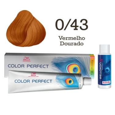 Imagem de Coloração Color Perfect 0/43 Vermelho Dourado + Ox 30  Wella - Wella P