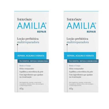 Imagem de Kit 2 Loção Calmante Reparadora Prebiotica Amilia Repair 60g - THERASK