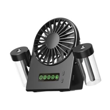 Imagem de XLWLLNJ Ventilador de névoa baixo ruído fácil de limpar o ventilador de desktop fã pessoal de resfriamento de ar para o escritório em casa, camping de, Preto