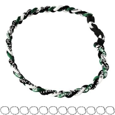 Imagem de Pacote com 12 colares de beisebol de corda de titânio tornado de corda de beisebol, 18", nylon e titânio, Sem Pedra Preciosa