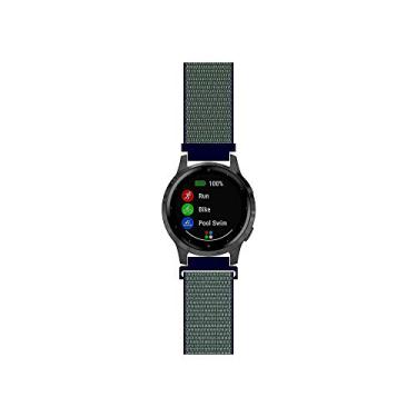 Imagem de Leiou Pulseira de reposição de nylon compatível com Garmin Vivoactive 4/Forerunner 255/265 de malha esportiva - 18 mm preta (13,5 cm-20,3 cm)
