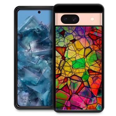 Imagem de CARLOCA Compatível com capa Google Pixel 8A, padrão de peça de vitral colorido ultra proteção à prova de choque de silicone macio TPU antiderrapante traseira para Google Pixel 8A