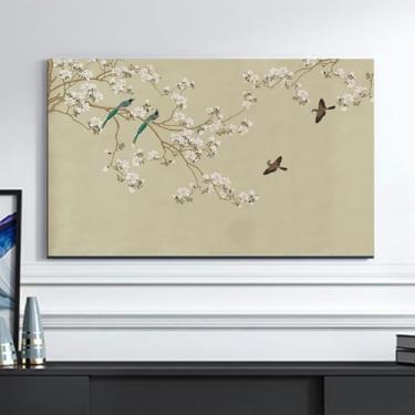 Imagem de WMLTZFUS Capa de TV universal à prova de poeira para casa de mesa suspensa, protetor de tela de TV para LCD LED, capa de tela estilo arte chinesa-D||65 polegadas