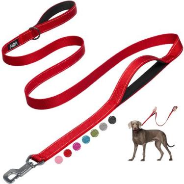 Imagem de Coleira para cães Fida Heavy Duty de 6 pés com 2 alças acolchoadas de 