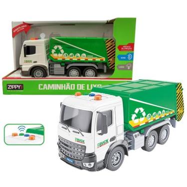 Imagem de Brinquedo Caminhão De Lixo Luz Som Truck Coletor Com Fricção - ZIPPY T