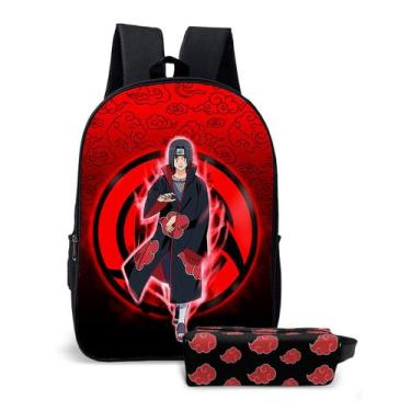Imagem de Mochila Volta as Aulas Anime Nuvem Vermelha Justu Naru Fãs Faculdade T
