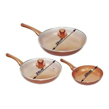 Imagem de Super Jogo Panela Cerâmica Antiaderente 5 Pçs Cobre Titanium - SWEET H