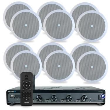 Imagem de Kit Som Ambiente Jbl Bluetooth Usb Sd Amplificador Slim 4500 Optical C
