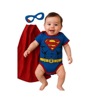 Imagem de Body Bebe-Menino  + Máscara +Capa- SUPER HEROIS - Mesversario Temático