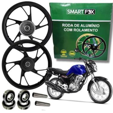 Imagem de Par Roda Pé Galinha Cg Titan Fan 150 Ks Start Liga Leve - Smartfox