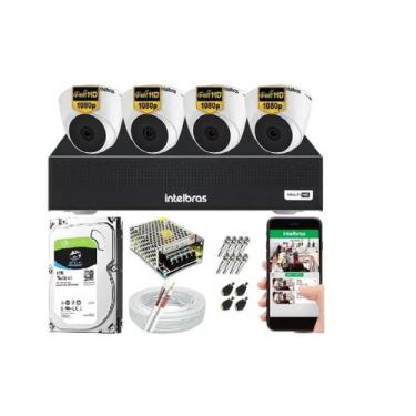 Imagem de Kit Cftv 4 Câmeras Dome Full Hd 1080p E mhdx 3004-c Intelbras