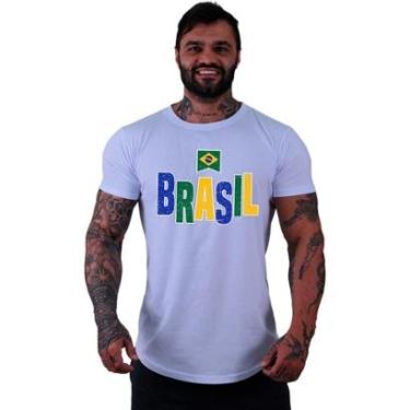 Imagem de Camiseta Longline Manga Curta Alto Conceito Brasil Estampa Bandeira-Masculino