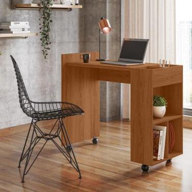 Imagem de Mesa Escrivaninha Alessa Lukaliam Móveis 3 Espaços Armazenamento, Jequ