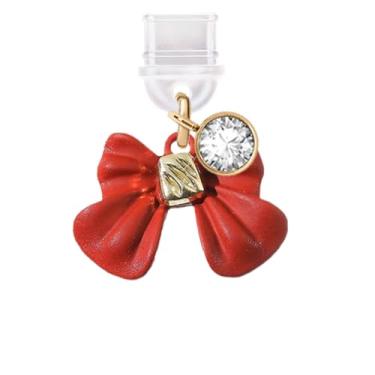 Imagem de ELISE & FONDA TP606 Tipo-C porta de carregamento plugue antipoeira pequeno arco 3D pintura spray charme celular para iPhone 15/16/Samsung/OnePlus/Xiaomi/oppo telefones Android (vermelho)