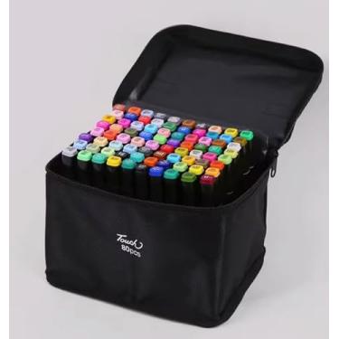 Imagem de Caneta Marcadora Ponta Dupla 80 Cores Marcador Touch M Canetinhas Para Colorir Livros de Colorir Marcadores Ponta Dupla