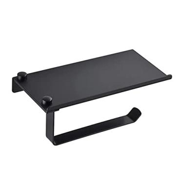 Imagem de Suporte de papel higiênico multifuncional - 1 peça suporte de papel higiênico de alumínio sem perfuração, suporte de papel higiênico à prova d'água, suporte de telefone, sabonete, toalha de banho