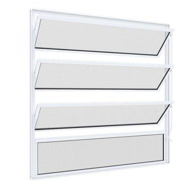 Imagem de Janela Basculante Sem Grade Riobras Alumínio 80cmx80cm Branco