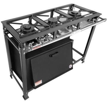 Imagem de Fogão Industrial 3 Bocas 2 Duplas Gás Baixa Pressão Mr Fogões Com Forno Grelha Aço P5