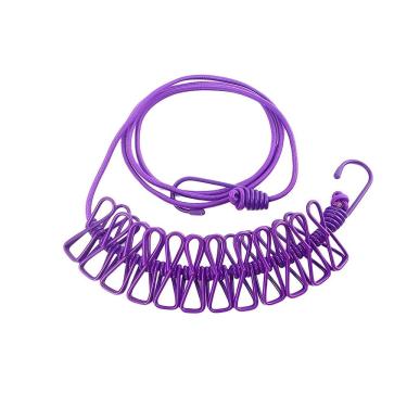 Imagem de Varal Corda Multifuncional 12 Pregadores de Metal Cor:Roxo