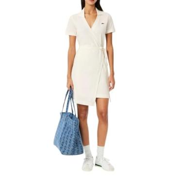 Imagem de Lacoste Vestido feminino elástico mini piqué, Farinha, 34