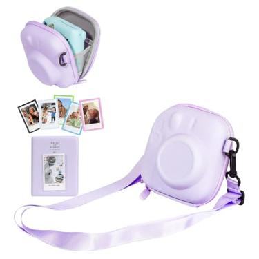Imagem de CAIYOULE Capa Para Câmera Fujifilm Instax Mini 12/11/99/Se/90/7+ Evo Fuji Instant Bag E Álbum De Fotos 3" Com Porta-Retrato Magnético, Sem Câmera, Roxa
