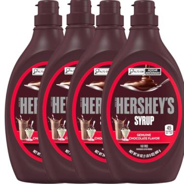 Imagem de 4 Calda Syrup Chocolate Hersheys 680g Importada Cobertura