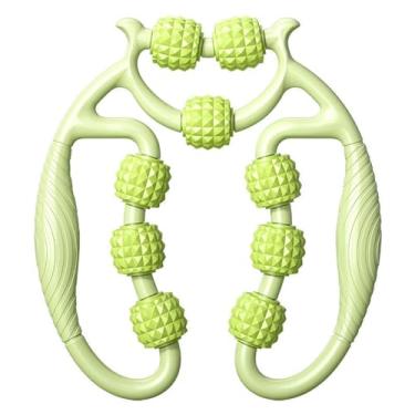 Imagem de Massageador de 9 Rodas de 360 ​​graus, Massageador de Rolo Portátil para Músculos das Pernas, Fácil de Rolar, Alivia a Tensão do Pescoço (Verde)