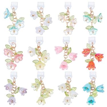 Imagem de WEBEEDY 12 estilos de pingentes de plugue de poeira com pingentes de lírio do vale elegantes plugues à prova de poeira tipo C protetor de porta de carregamento de telefone porta de carregamento USB C