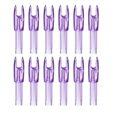 Imagem de PATIKIL Flechas para tiro com arco 4,2 mm, pacote com 12 peças de plástico para inserção de flecha de substituição para caça e tiro arco recurvo, roxo claro