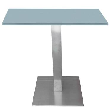 Imagem de Mesa Quadrada Alpha Inox Prata 73,50 Cm (altura) Tampo Mdp Quadrado 80 Cm Cinza (larg)