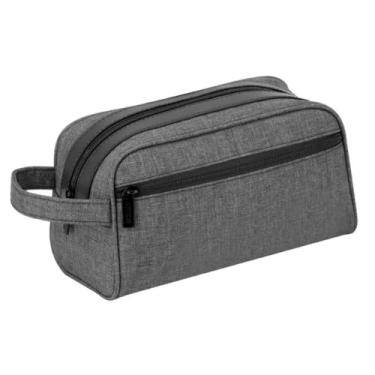 Imagem de Necessaire Unissex Masculina Feninina Compacta 22x12cm – Ideal para Higiene Pessoal e Acessórios - TYDA (CINZA)
